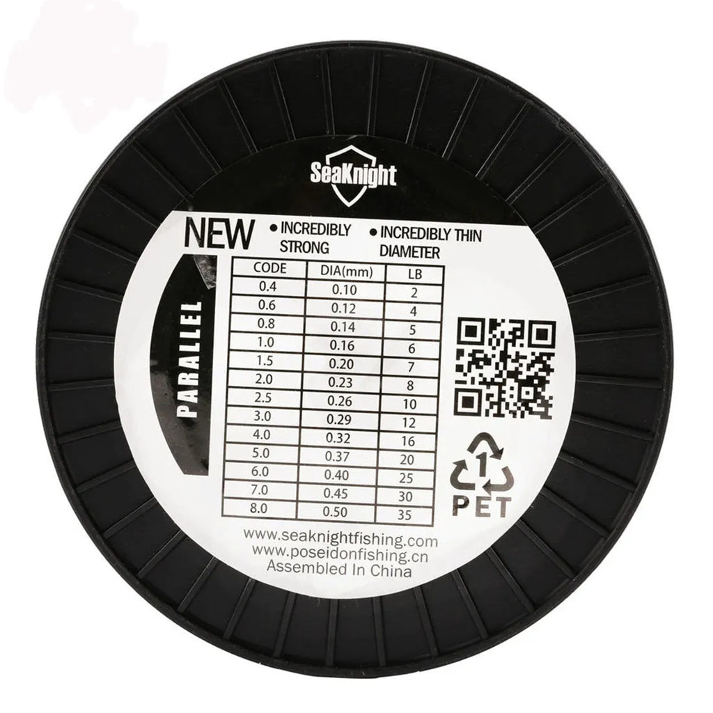 Seaknight1000 M nylon fishing line spool showing colour and diameter options for reel fishing