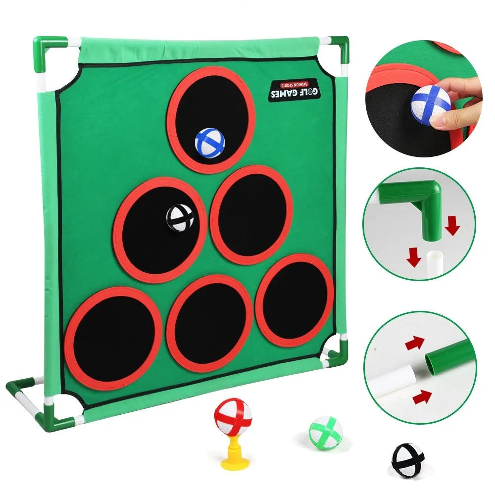 Children's plastic flannel Velcro golf target toy set with single frame option