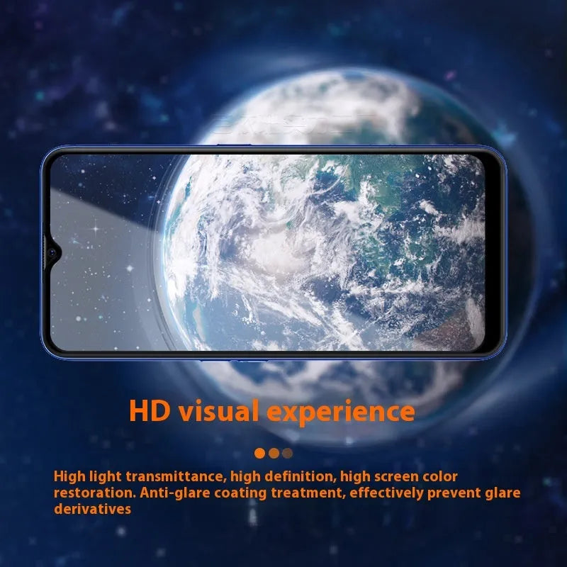 OPPO A9 2020 full screen tempered glass protector with black colour options and anti-fingerprint coating