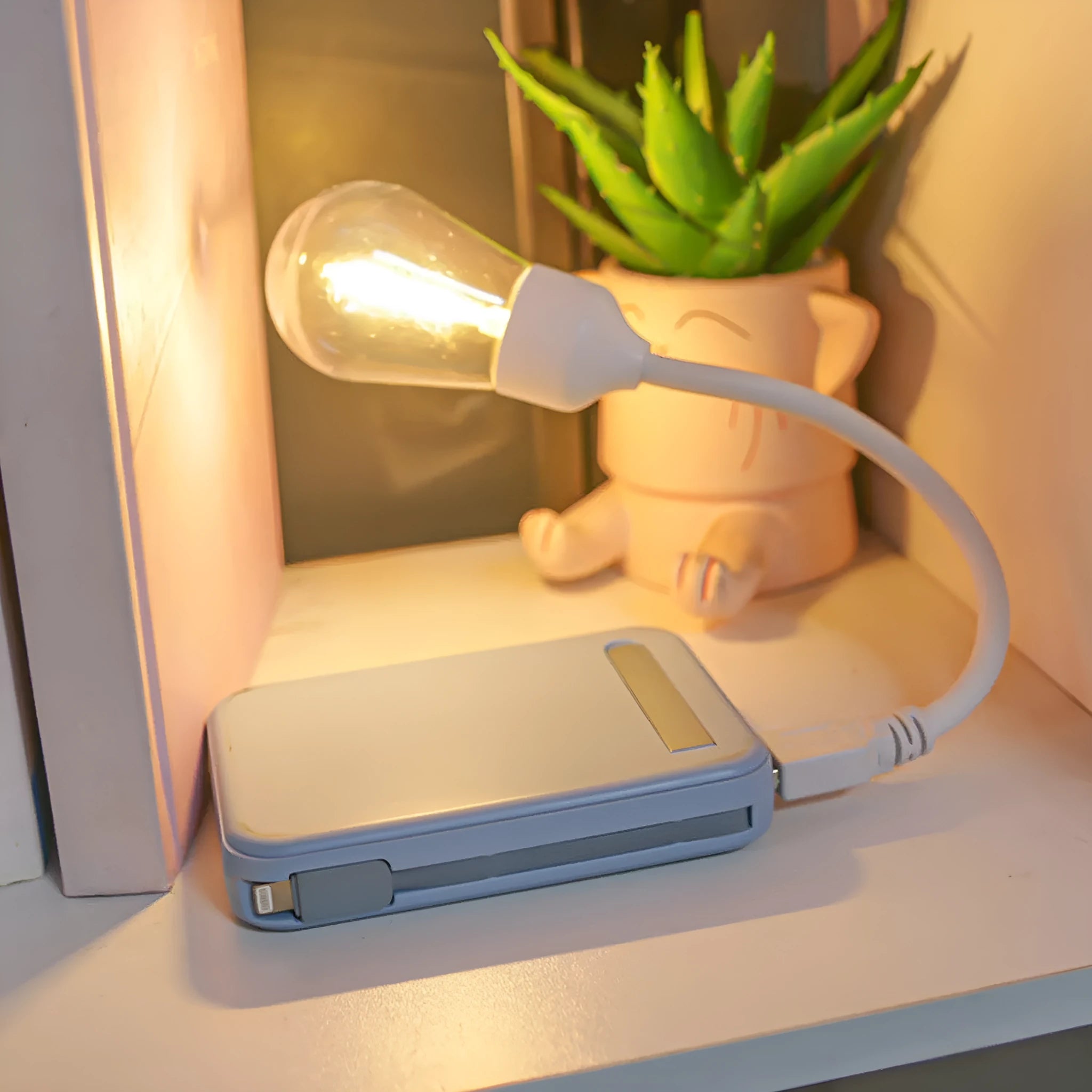 USB rechargeable folding tungsten night light with S14 style warm white illumination