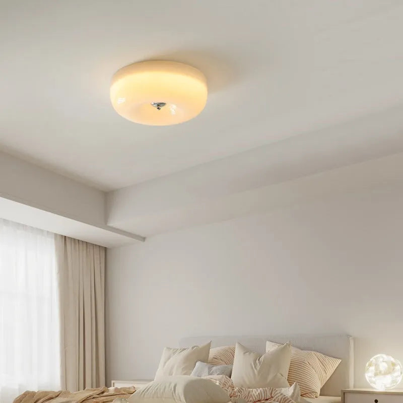 American style three-colour light bedroom ceiling lamp in cream and white colours