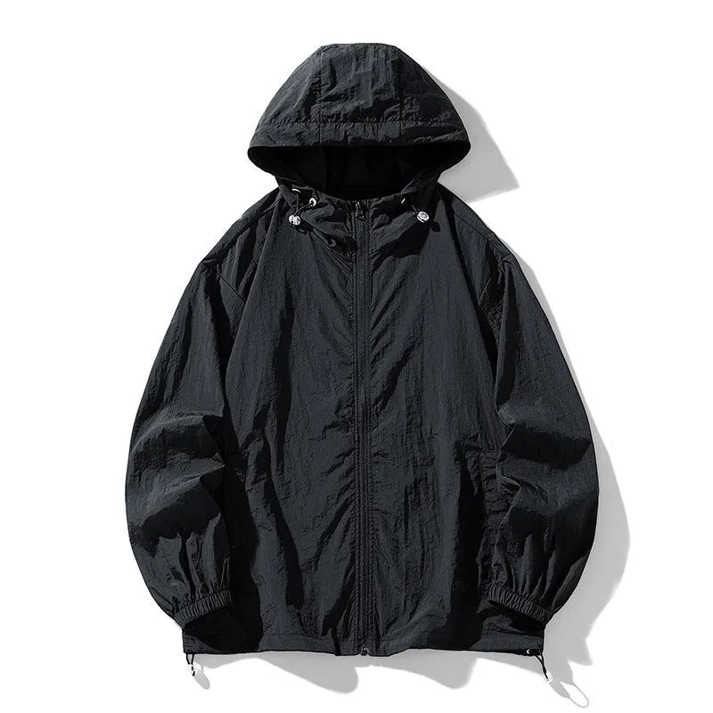 Loose-fit unisex nylon outdoor sports jacket shown in one of eight available colours.