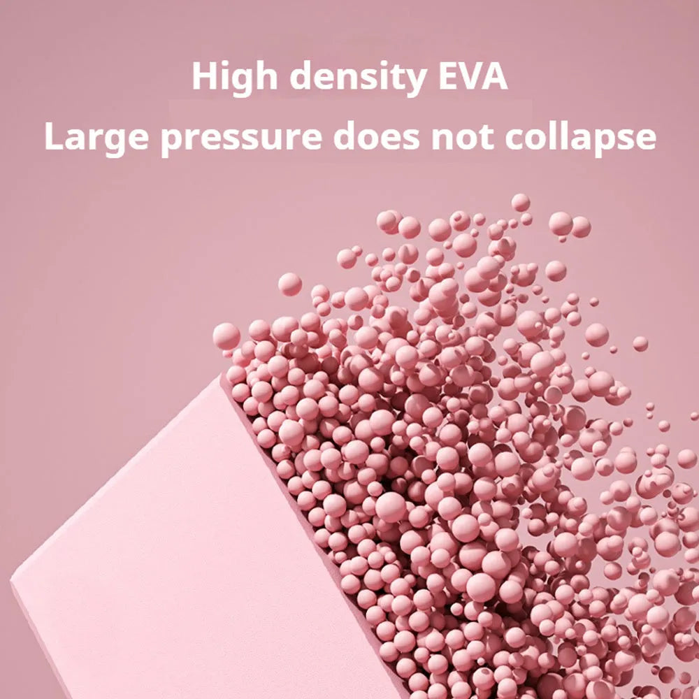 High-density EVA yoga block with textured ridges in solid colour