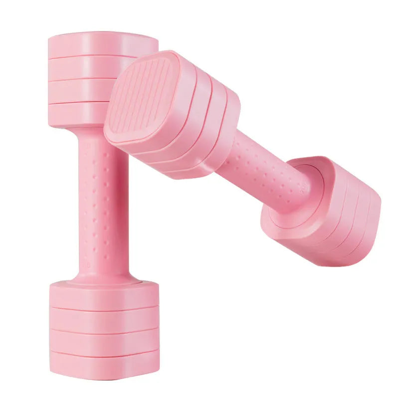 Detachable pink dumbbells for women's fitness with ABS plastic construction