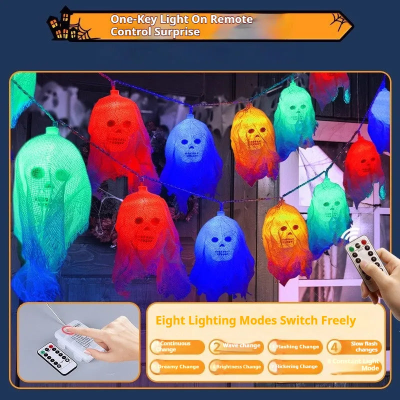 Halloween battery powered LED coloured lights for indoor wall decorations with plastic shell