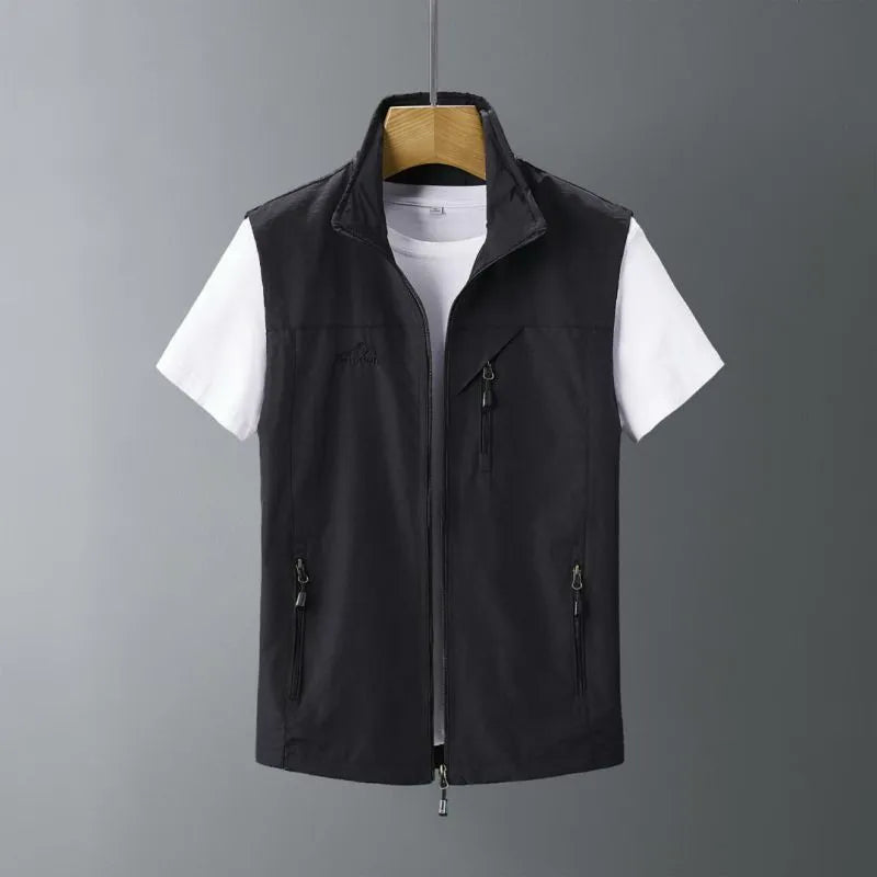 Men's slim fit rabbit fur hooded vest waistcoat in army green colour
