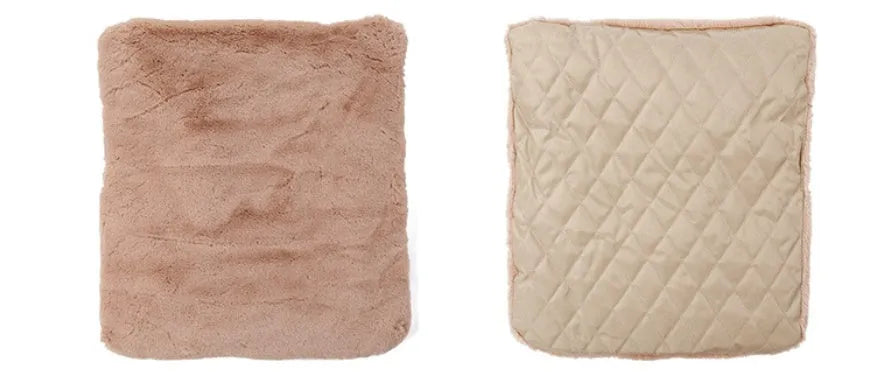 Pet dog carrier folding car seat pad in beige with thickened padding, 60x50x61 cm, non-slip Oxford cloth base