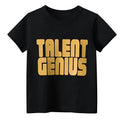 Men's black geometric print street fashion pullover with loose fit and short sleeves