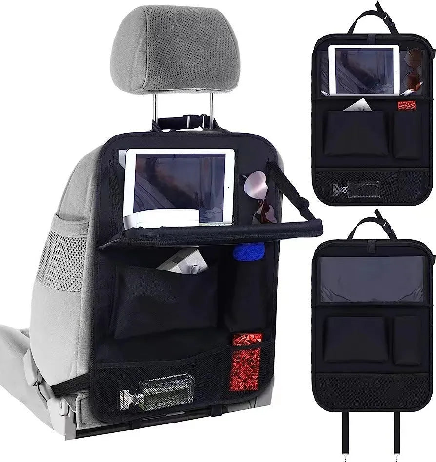 Black Oxford cloth car seat back buggy organiser with hanging design for pushchair storage
