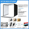 50cm studio light box with metal frame and USB-powered three-colour lighting panel