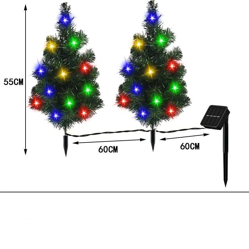 Solar Christmas tree lamp garden decoration with IP65 waterproof rating and ABS material