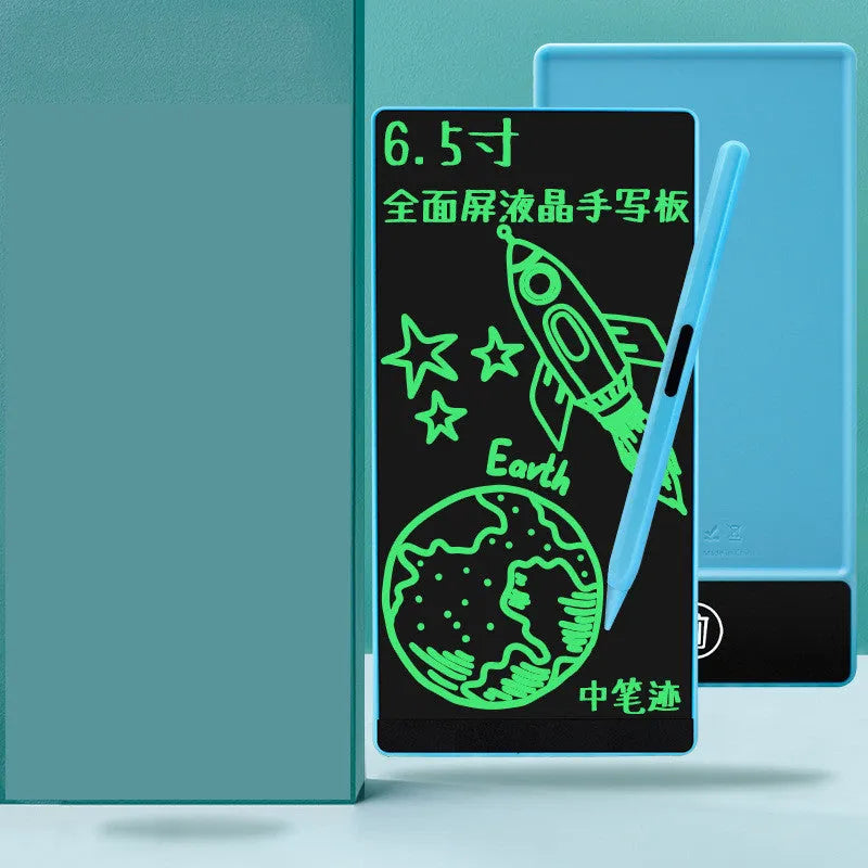 Blue LCD writing tablet with 6.5-inch screen for student arithmetic practice