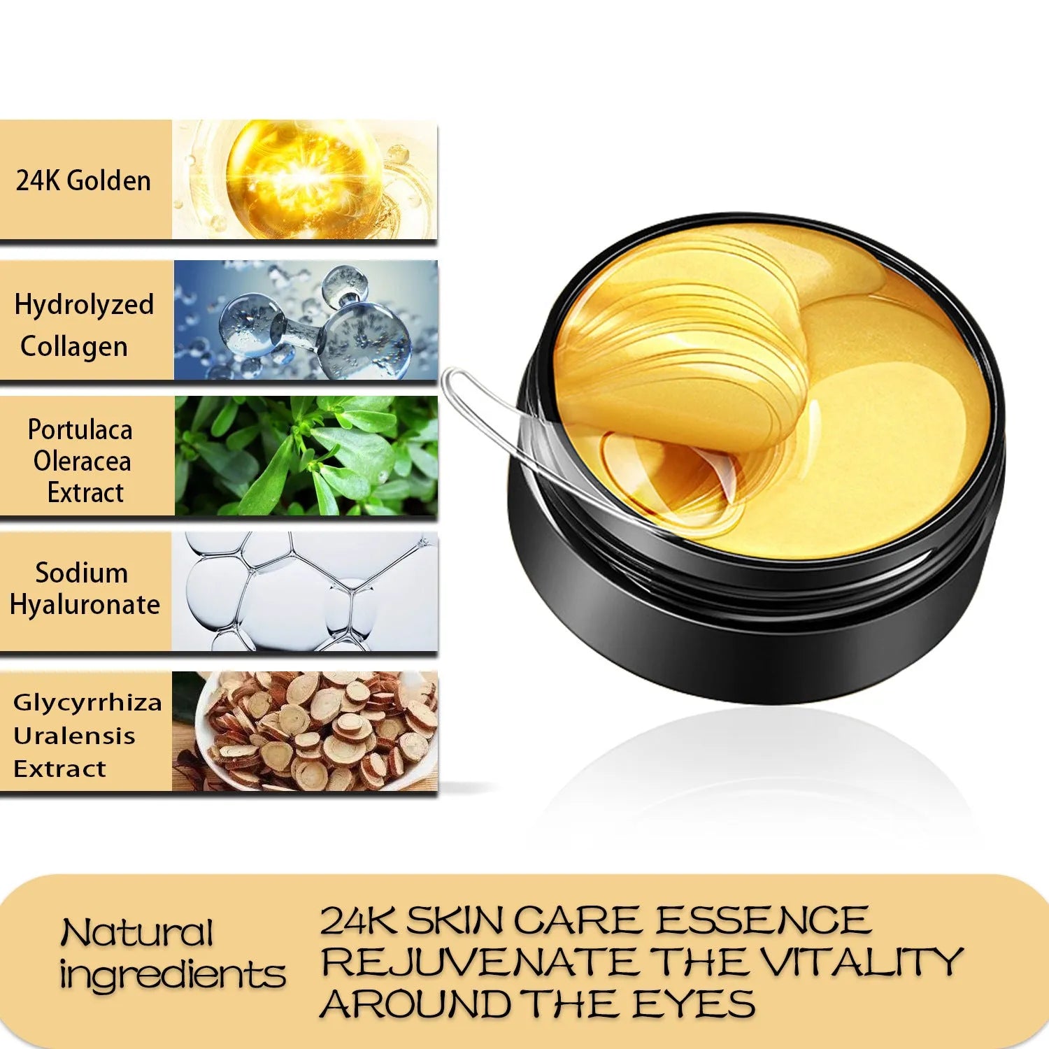 Moisturising gold eye mask for universal skin type hydration with 180 net content per box
