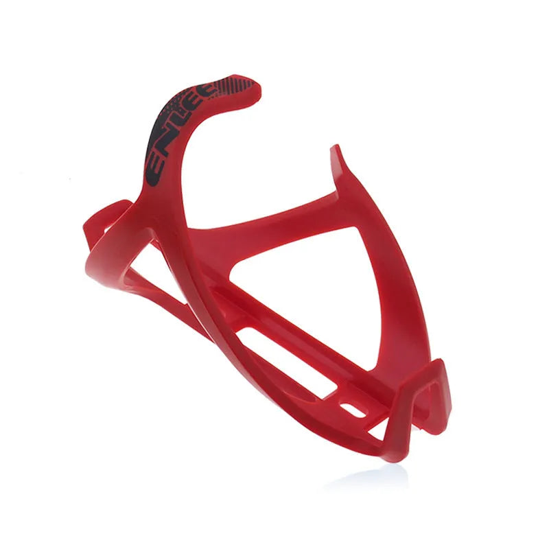 Mountain bike water bottle cage with TPR plastic construction and PVC toughness in multiple colour options