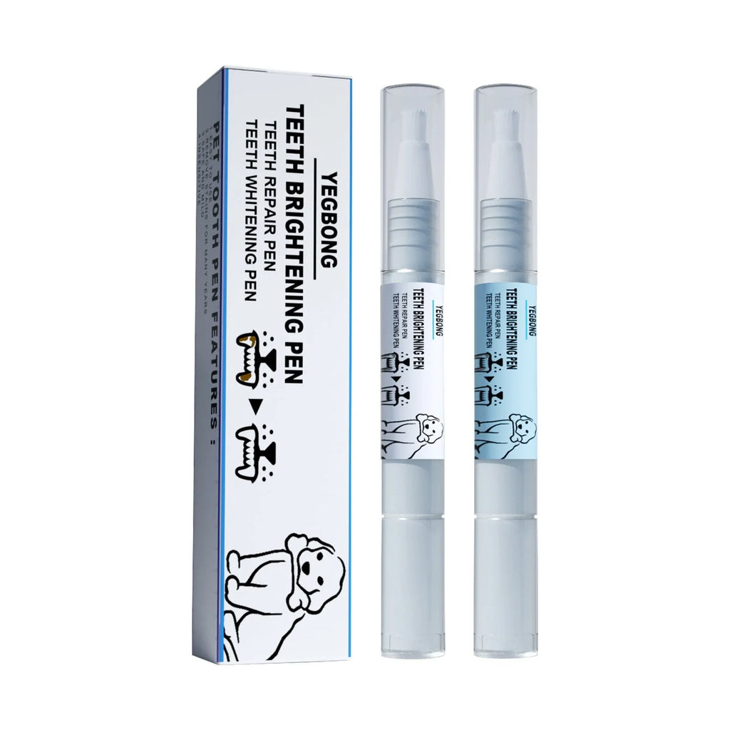 Yegbong pet teeth whitening pen and dental brush set for dog and cat oral care