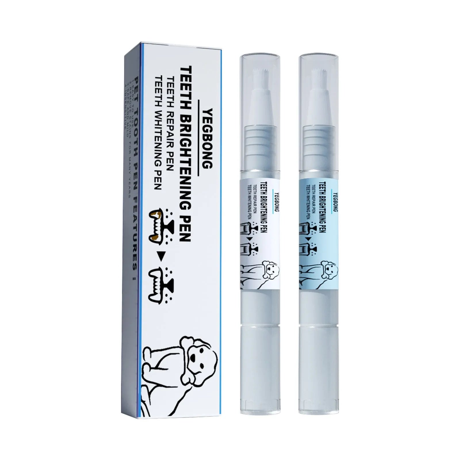 Yegbong pet teeth whitening pen and dental brush set for dog and cat oral care
