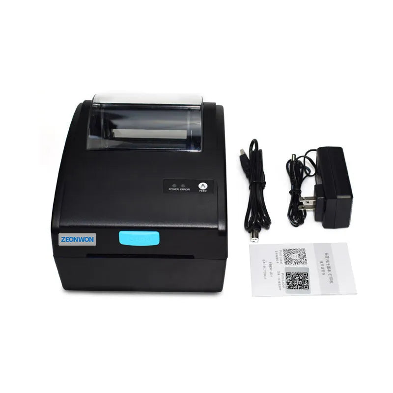White Bluetooth thermal label printer with USB port for shipping label production