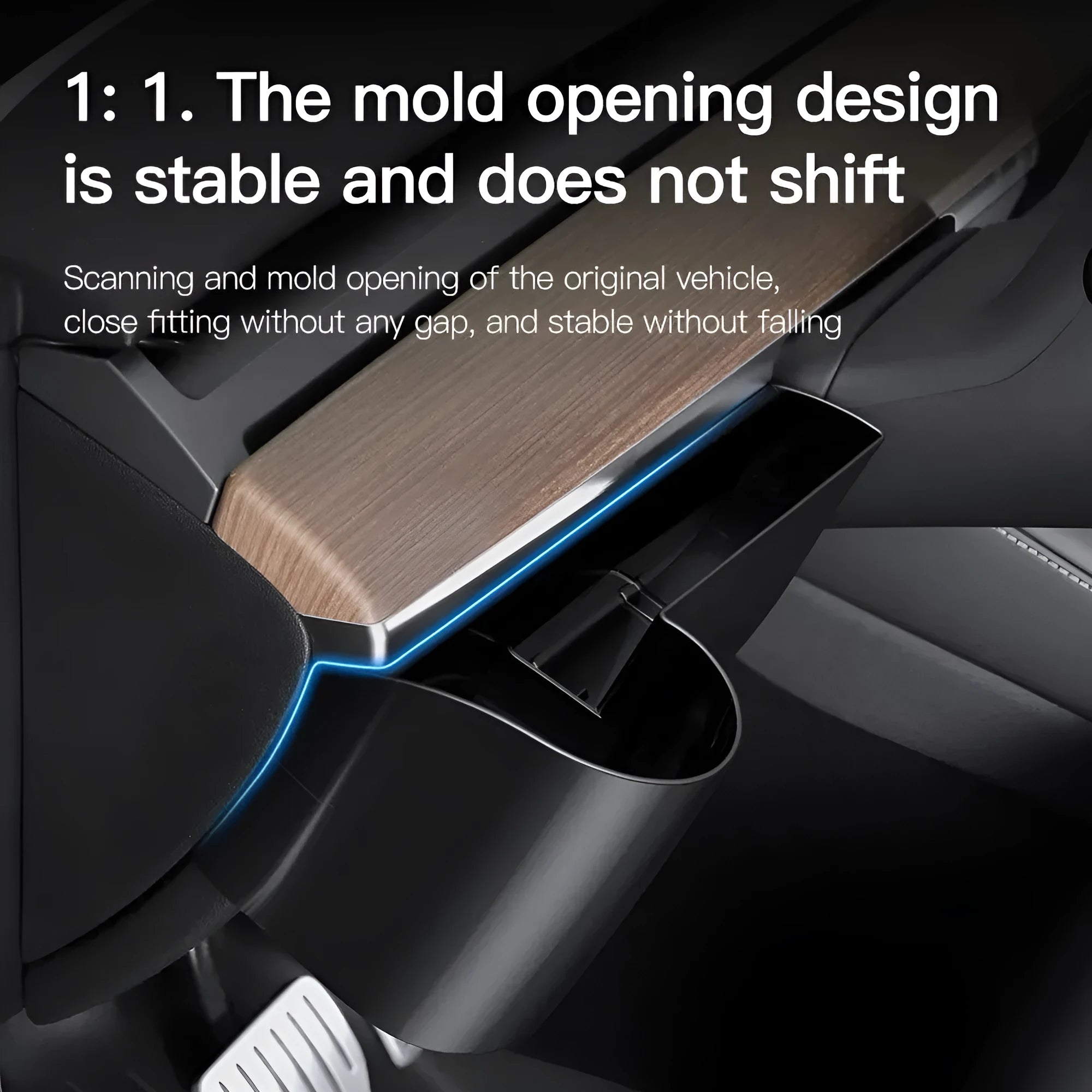 Plastic dashboard cup holder for left-hand drive Tesla Model 3 and Model Y vehicles