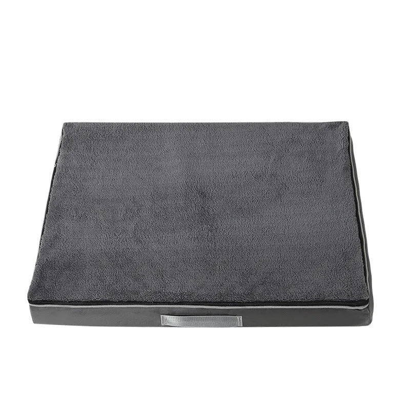 Removable cover memory sponge dog mat in brown shu cotton velvet fabric