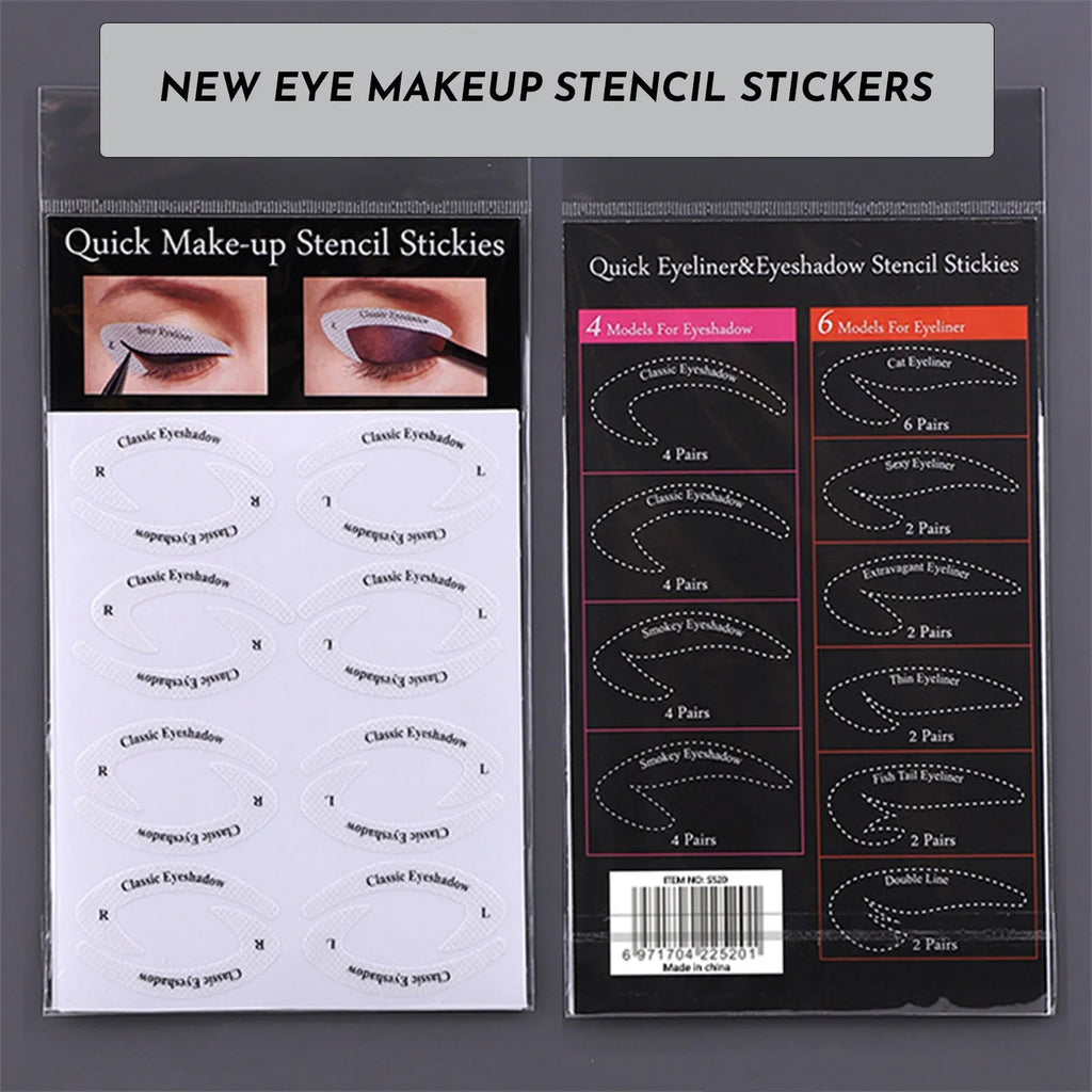 Four reusable eyeliner stencils for creating winged eyeliner and eyeshadow looks