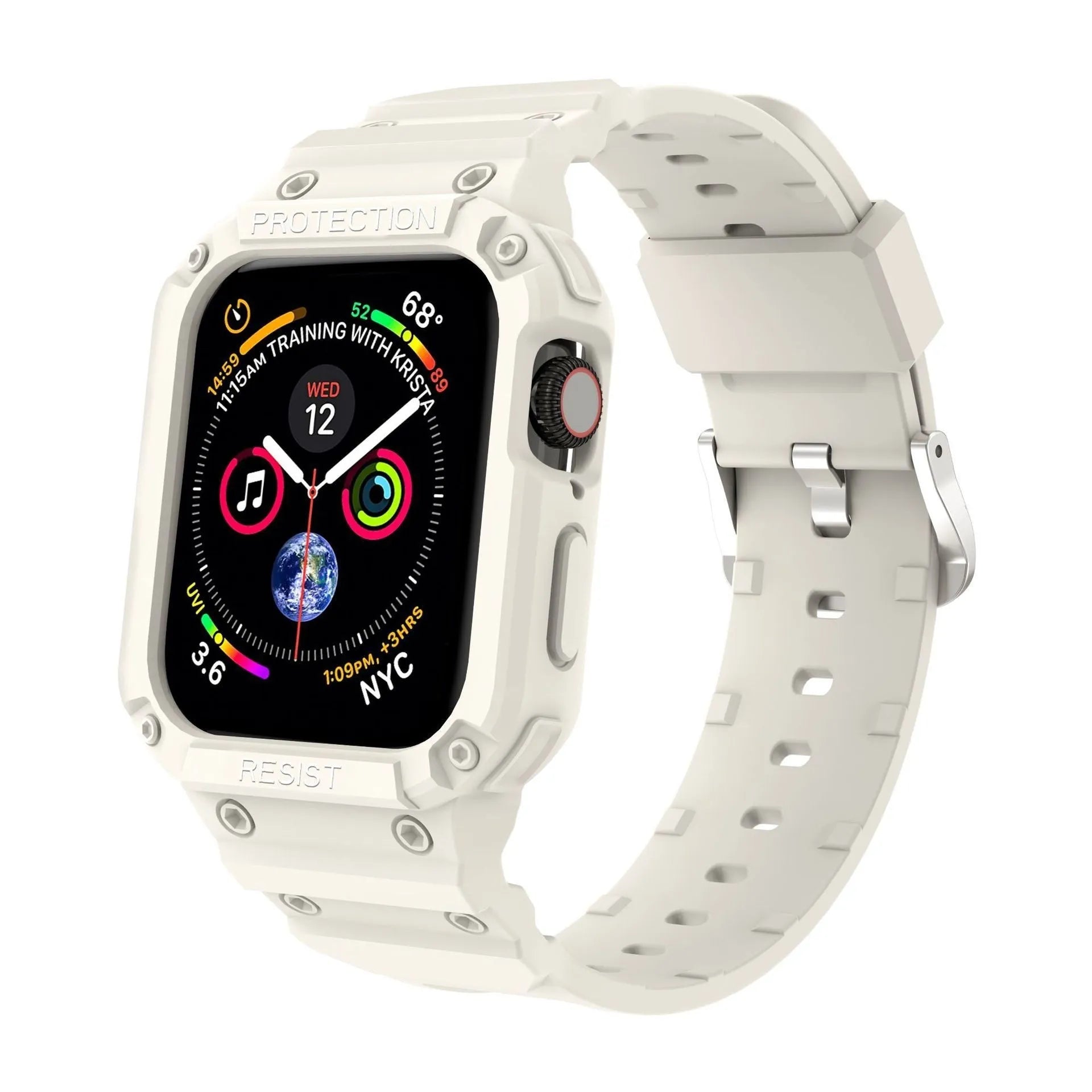Soft sport TPU strap for Apple Watch Series 8 in multiple colours with 38mm and 42mm size options.