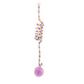 Spring-mounted inflatable ball cat toy with bell stick and suction cup attachment in various colours