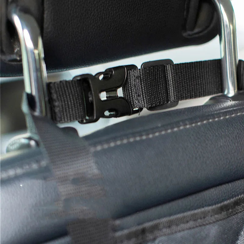 Black polyester two-seater rear car pet mat with detachable construction for pet travel