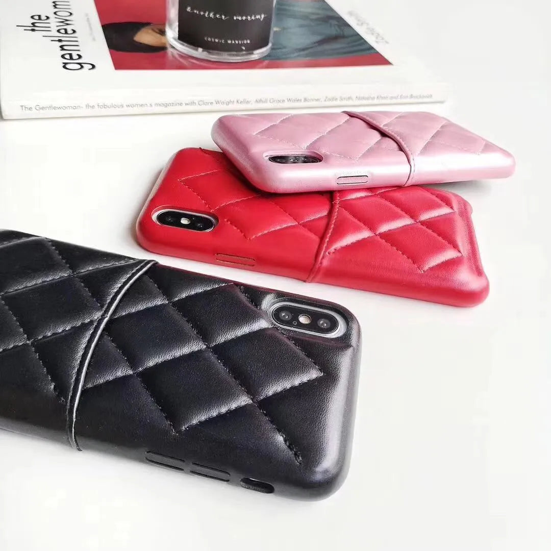 Black leather phone case for iPhone XS Max and other compatible models