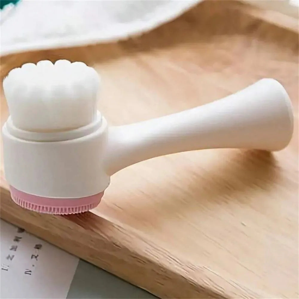 Blue nylon bristle paw brush for grooming dogs and cats on a white background