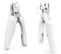 Electric LED pet nail clippers in white with built-in light for safe trimming