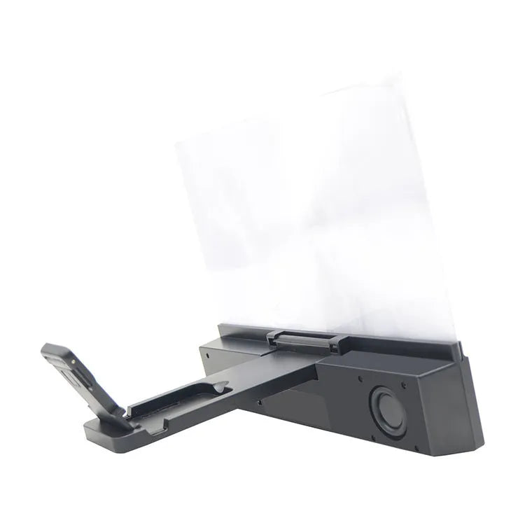 12-inch mobile phone screen amplifier with black ABS plastic housing and built-in speaker grille.