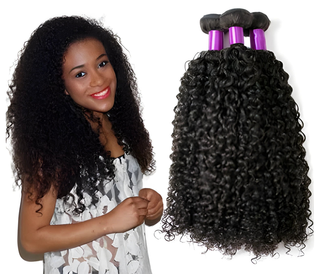 Brazilian virgin human hair kinky curly wig with curtain bangs in natural black colour