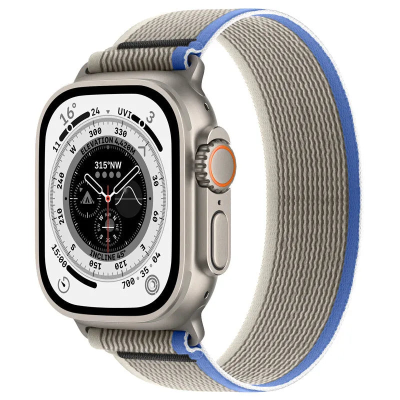 Nylon Apple Watch replacement strap with single ring buckle in multiple colour options