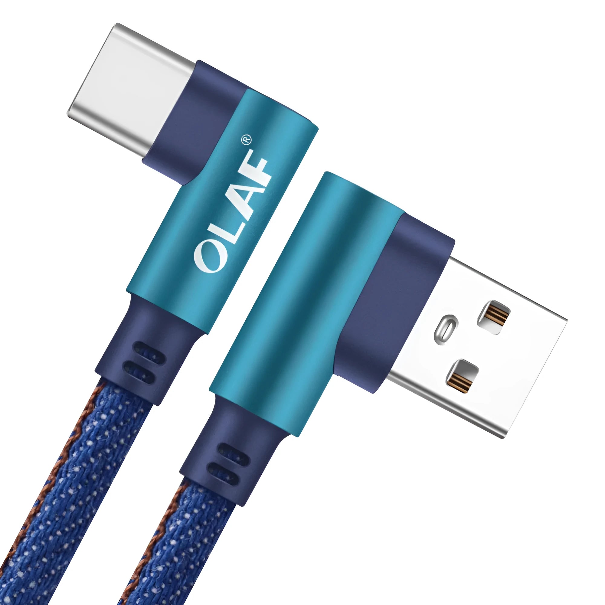 USB fast charging cable with pure copper core in black, blue and red colour options.