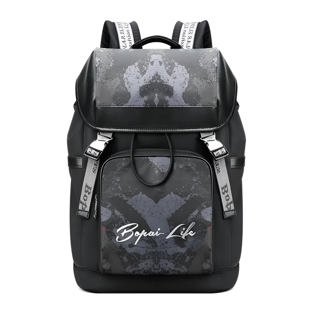 BOPAI LIFE outdoor fashion backpack in camouflage with microfiber synthetic leather and fabric, 31.5x195x47 cm