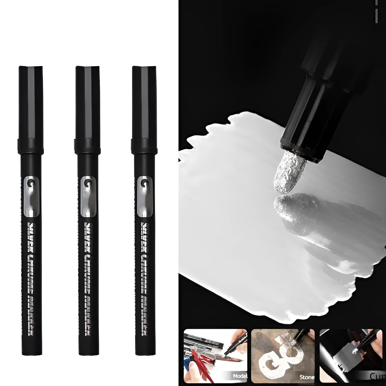 Waterproof mirror marker pen with plastic shell and two tip size options