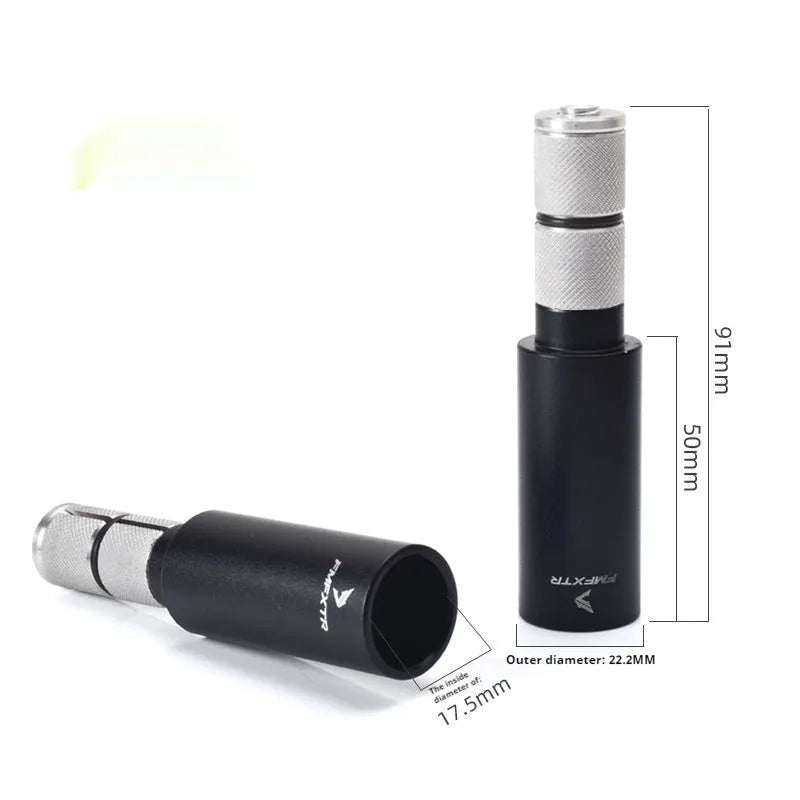 Aluminium alloy mountain bike handlebar extension rod showing folding mechanism and adjustment range