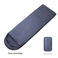 Navy blue envelope sleeping bag for adult camping with hollow cotton fibre insulation