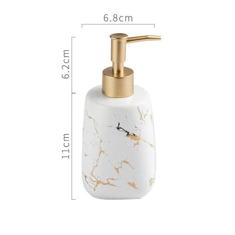Ceramic bathroom wash set in light luxury style with black, blue or white colour options