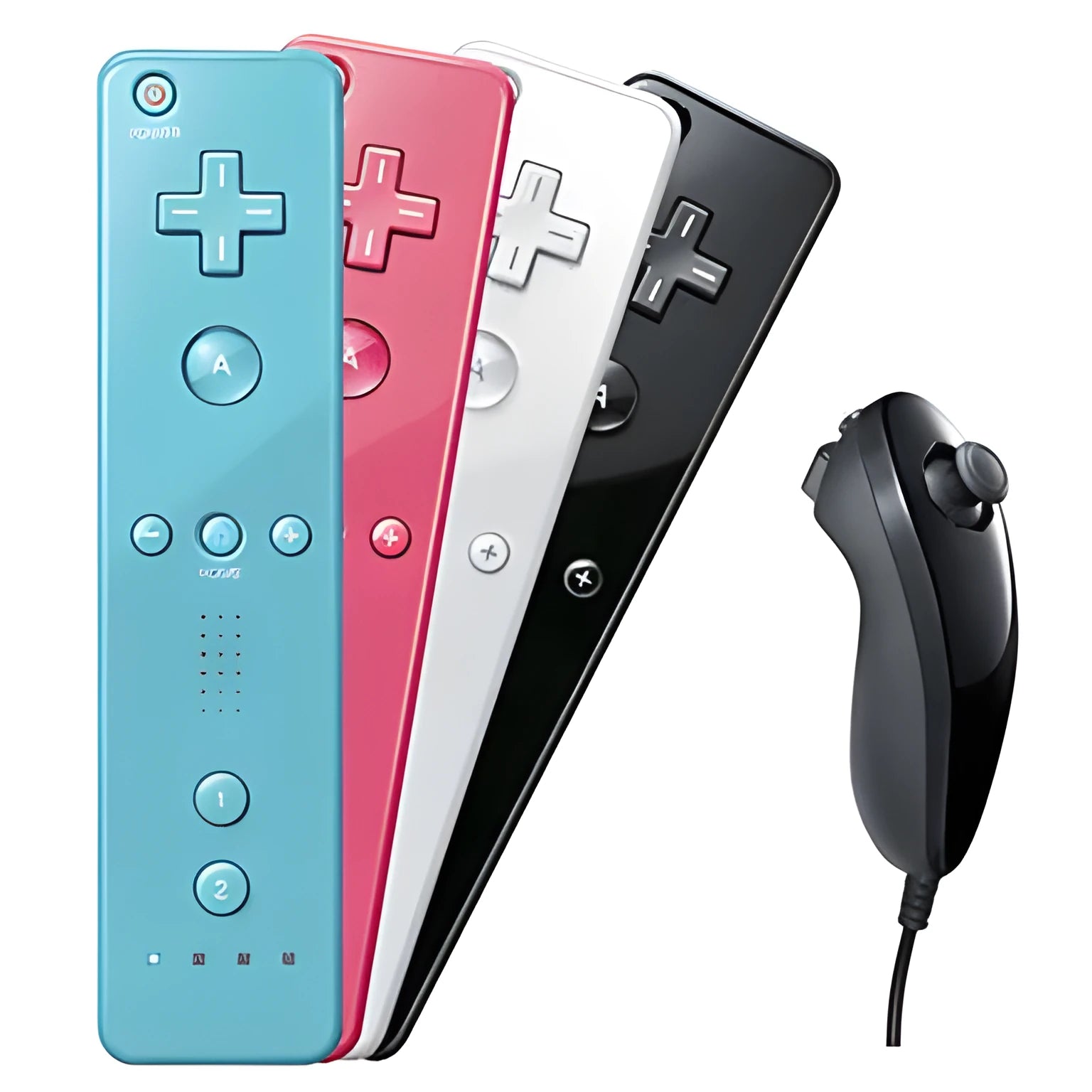 Wii wireless left and right hand gamepad controllers in multiple colour options with rubber sleeve and hand rope