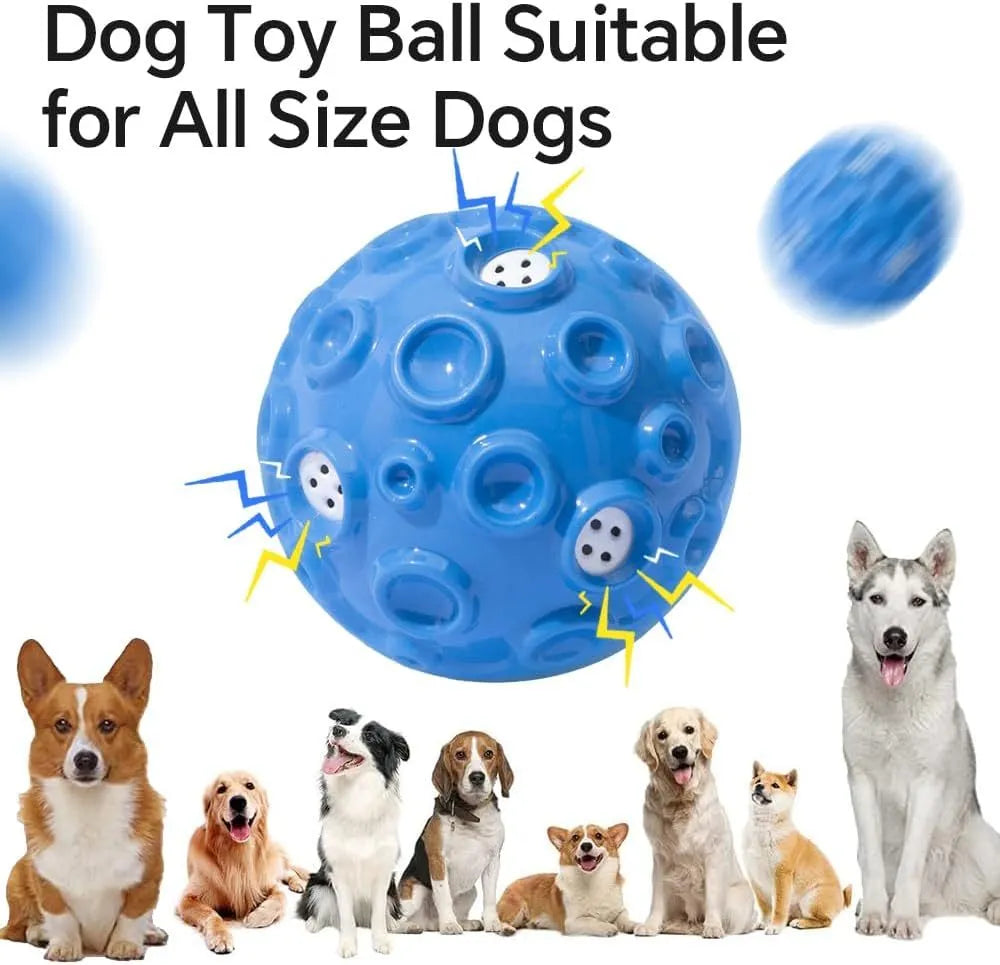 Durable natural rubber dog toy ball with squeaky sound for aggressive chewers in black blue green orange yellow