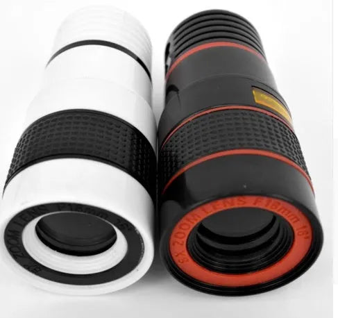 12X magnification phone telescope lens with mounting clip for smartphone cameras