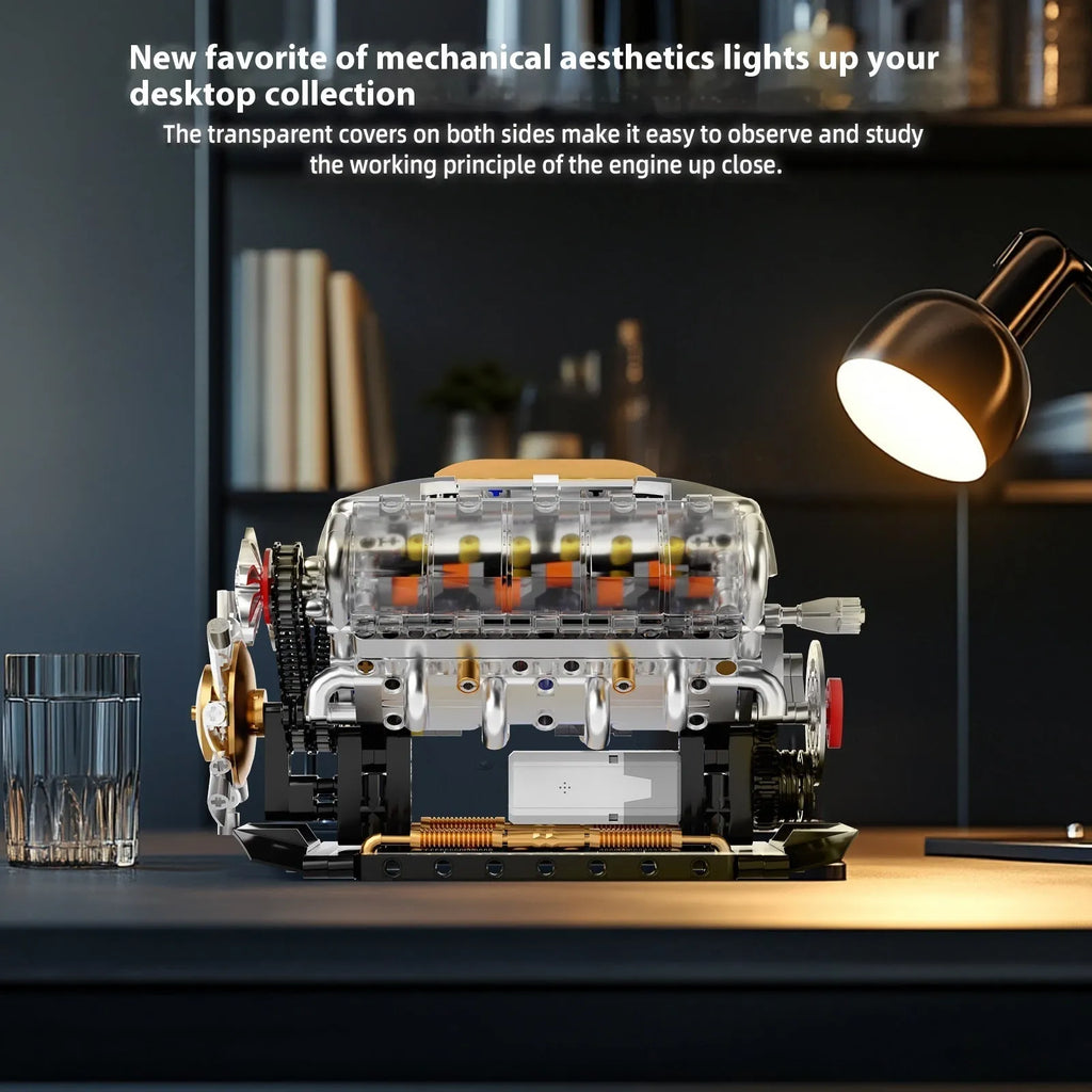 Engine electric turbo building blocks set with motor and data line in colour box