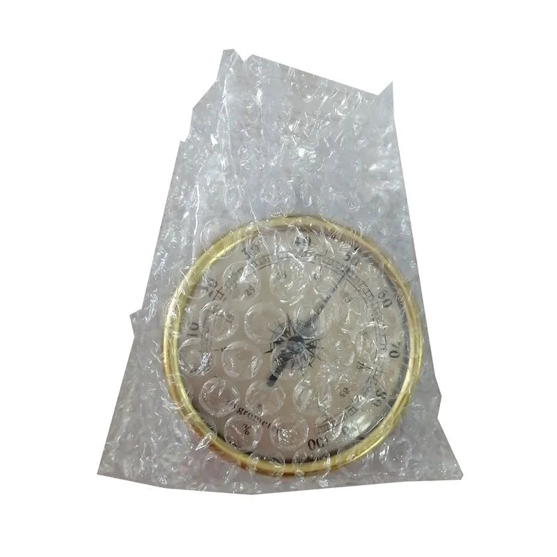 Aluminum analog thermometer hygrometer with circular 72mm design