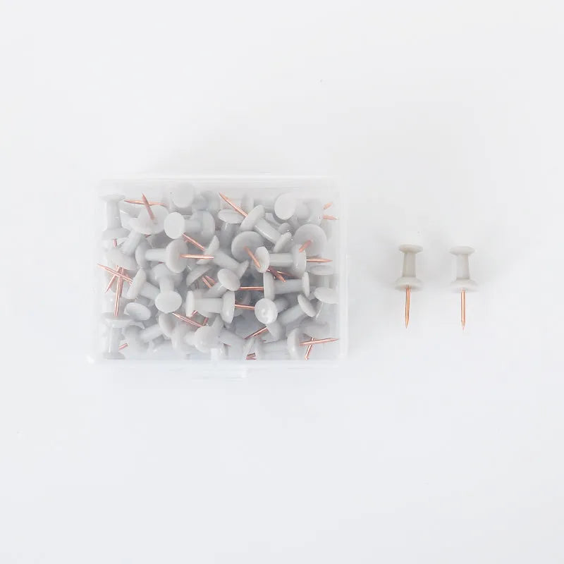 50 Morandi colour push pins with five-pointed star button design for noticeboards and cork boards