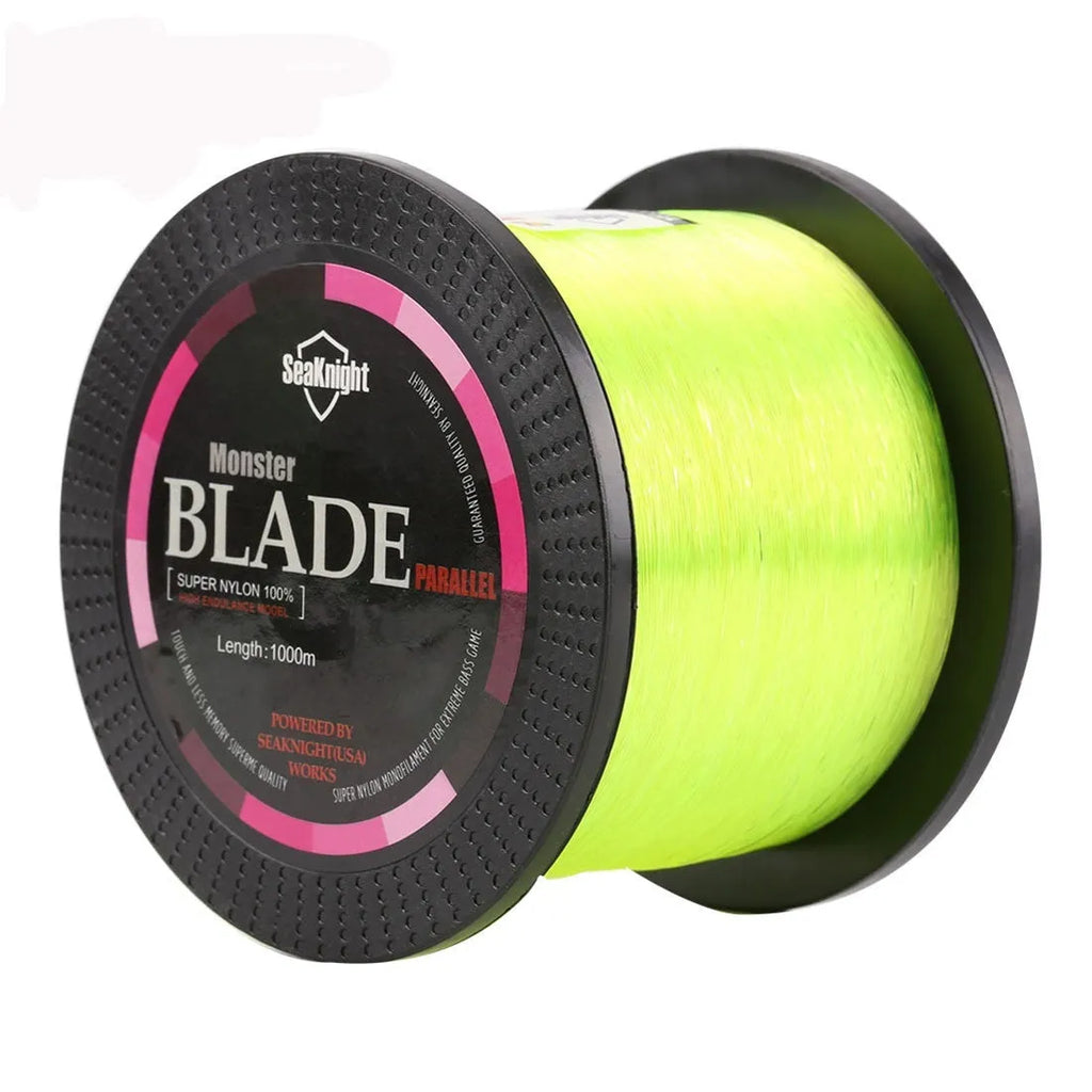 Seaknight1000 M nylon fishing line spool showing colour and diameter options for reel fishing