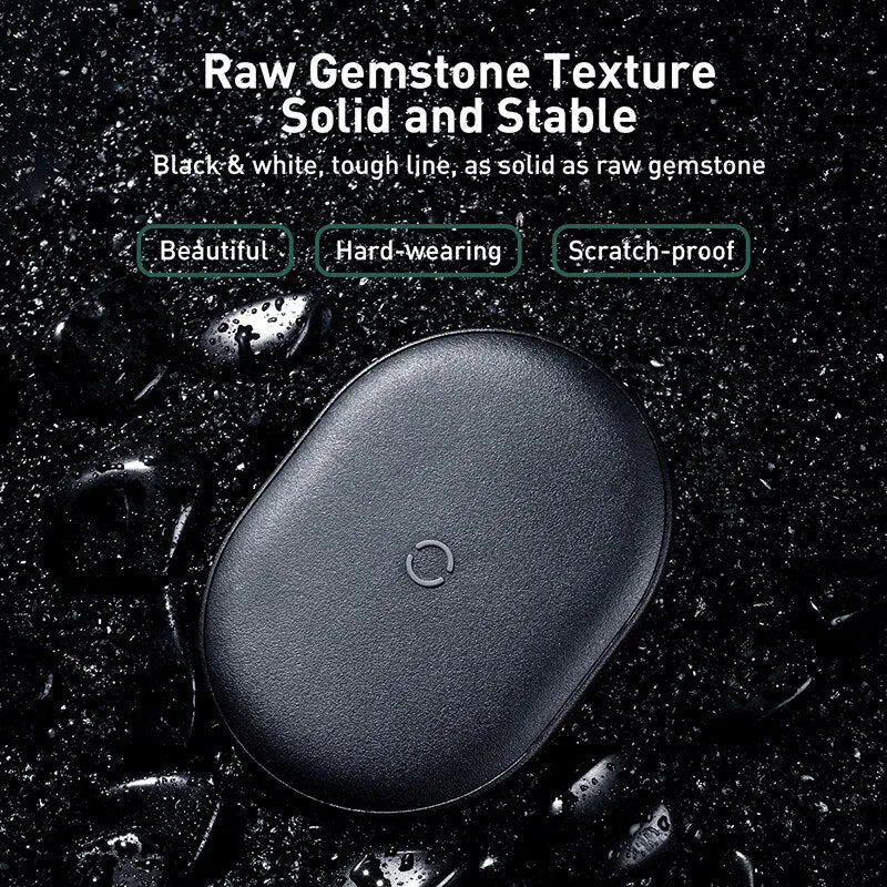 Baseus Rough 15W wireless charging pad for mobile phones in black colour