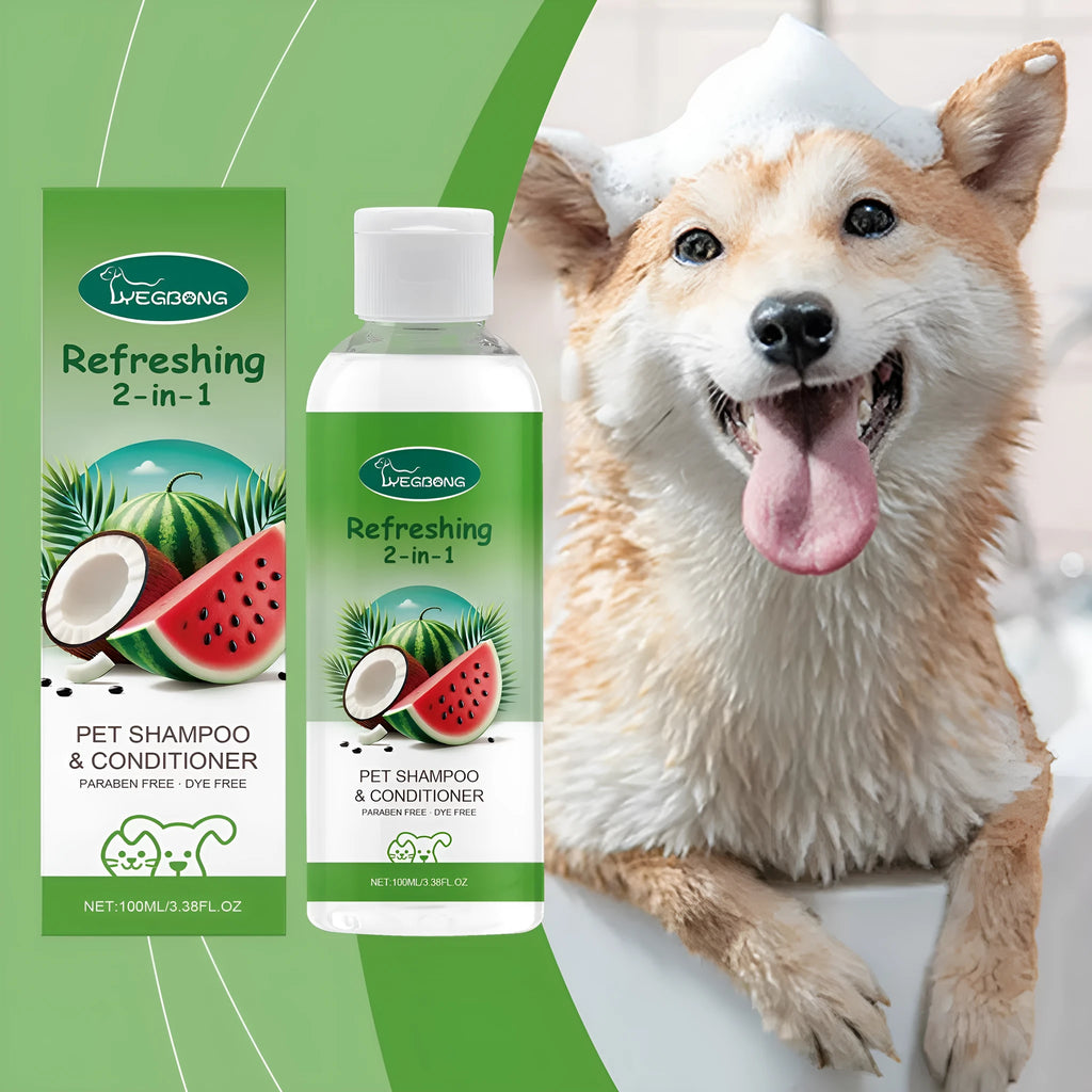 100ml pet 2-in-1 shampoo bottle with watermelon and coconut fragrance formula