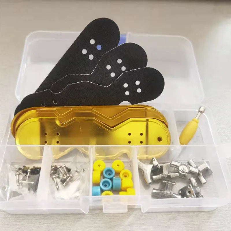 Alloy Finger Skateboard Self-installed Suit Creative Desktop Finger Scooter Toy Intelligence Development Hands-on Brain Training for Teenagers 7-14 Years Old HS04 New Style Skateboard Colour
