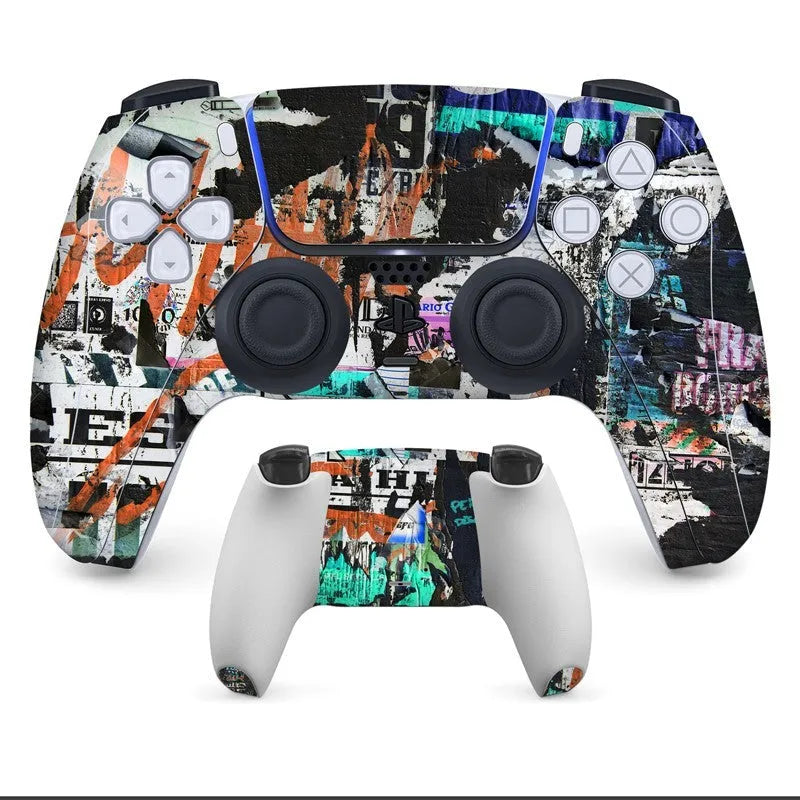 PS5 controller protective stickers with micro-frosted PVC material covering front and back surfaces